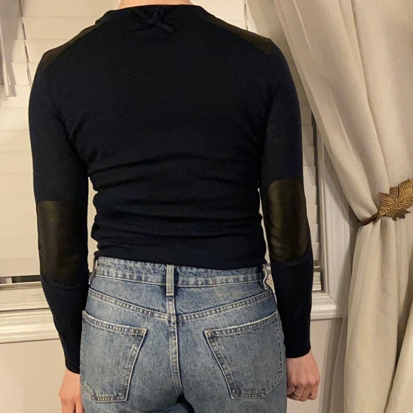 Kate Spade Ginnie Leather Trim Wool Sweater - Picture 7 of 16